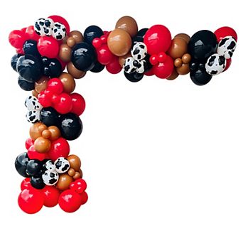 157 pc First Rodeo Western Arch Kit with Cow Print Balloons