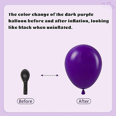 60 Pcs 12 Inch Purple Metallic Chrome Gold Confetti Balloons for Wedding Graduation Decor