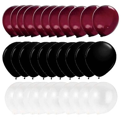 30 Pcs Maroon and Black Graduation Balloons for 2025 Graduation Party and Wedding Decor