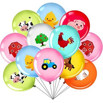 36 pc 12 Inch Farm Animal Balloons Pig Cow Sheep Barnyard Tractor Theme Baby Shower Kids Birthday