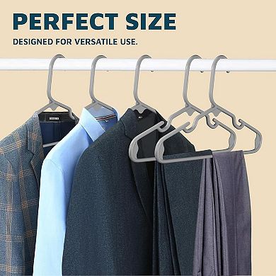 Lifemaster Kids Plastic Hangers 11.6" Space-Saving, Shoulder Notch, Holds 5 lbs, Pack of 20