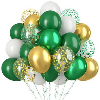 60 pc Green and Gold Balloons for Safari Jungle Baby Shower Birthday Party Decorations