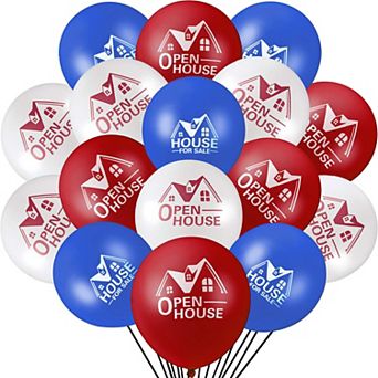 60 pc Open House 12 Inch Latex Balloons for Real Estate Sale Yard Sign Decorations