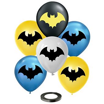 30 pc Bat Superhero 12 Balloons in Assorted Colors for Kids Birthday Party Decorations
