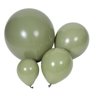 100Pcs Sage Green Latex Balloons in Multiple Sizes for Baby Shower Wedding and Birthday Decor