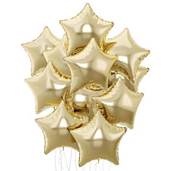 18 Inch Gold Star Foil Balloons in Light Yellow Pentagram Shape for Party Decorations