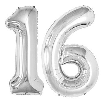 Number 16 Balloons 42 Inch Jumbo Foil Helium Balloons For Sweet 16 Birthday Party Or 61st Birthday