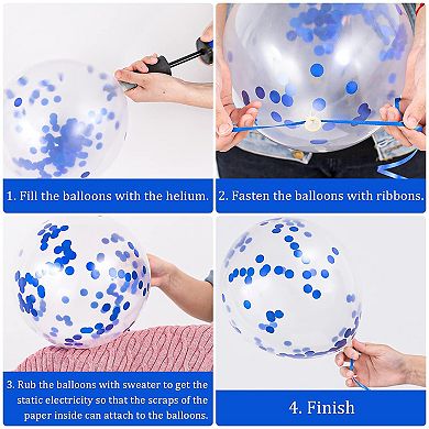 60 Pcs Graduation Party Balloons with Confetti and Grad Cap for Graduation Party Decor