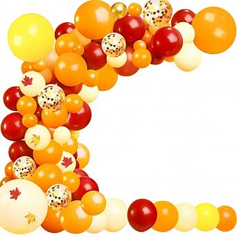 98 pc Thanksgiving Decor Set with Give Thanks Banner & Fall Balloons