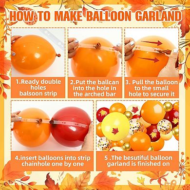 98 Pcs Thanksgiving Decor Set with Give Thanks Banner & Fall Balloons