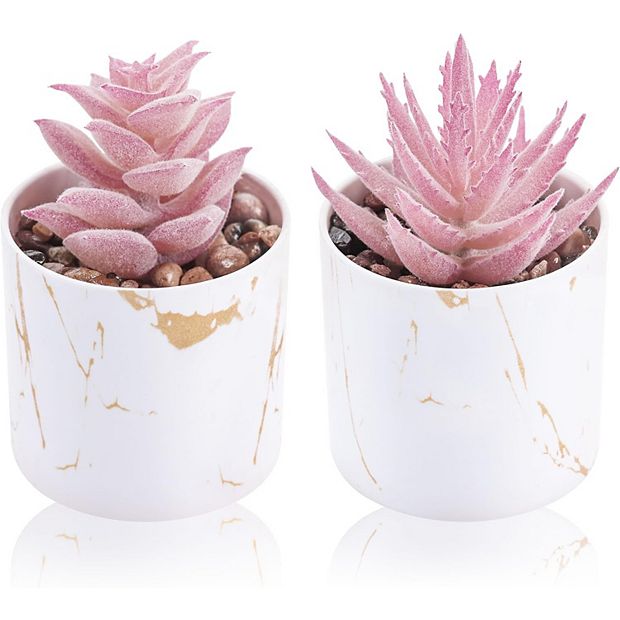silk succulent plant arrangements Handcrafted Faux Mix Succulents In Bowl 13