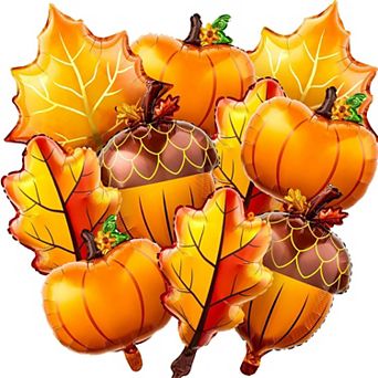 24 Pack Fall Autumn Balloons with Pumpkin Maple Leaf Pine Cones for Thanksgiving Party Decor