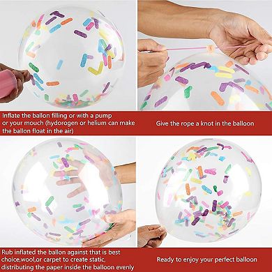 24 Pcs Ice Cream Sprinkle Confetti Balloons for Birthday Party Celebration Decor