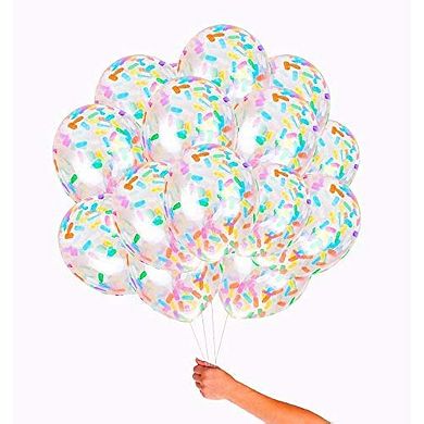 24 Pcs Ice Cream Sprinkle Confetti Balloons for Birthday Party Celebration Decor