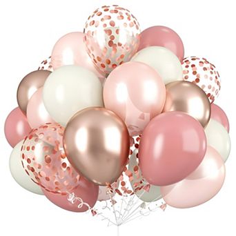 30 pc Dusty Pink Boho Balloons Rose Gold Confetti Bridal Shower