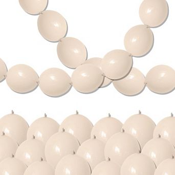60 pc 10 Inch Sand White Quick Link Balloons for Balloon Wall Arch Chains Wedding Party Decor