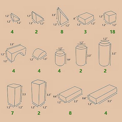 iPlay iLearn Wooden building block set