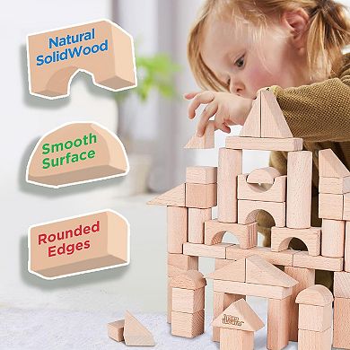 iPlay iLearn Wooden building block set