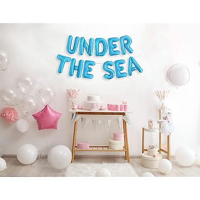 Under The Sea Balloons Banner Light Blue Mermaid Ocean Party Decor