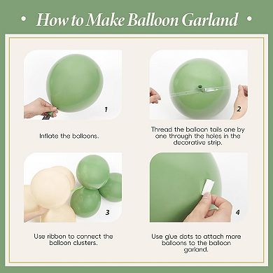 37 Pcs Sage Green Gold Nude Balloon Set with Banner and Fringe Curtain