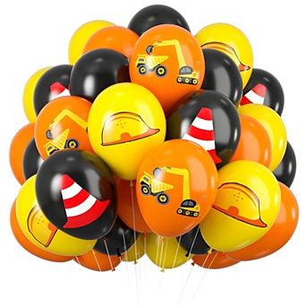 27 pc 12 Inch Construction Balloons with Excavator & Helmet Decor