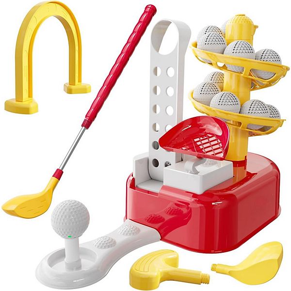 Beginner Golf Set with Foot Pedal Launcher, Adjustable Club, 15