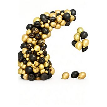 110 pc Black and Gold Balloon Garland Arch Kit