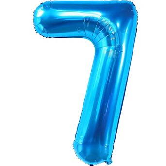 Giant Blue Number 7 Balloon for Kids’ 7th Birthday Party Décor