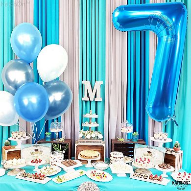 Giant Blue Number 7 Balloon for Kids’ 7th Birthday Party Décor