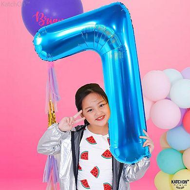 Giant Blue Number 7 Balloon for Kids’ 7th Birthday Party Décor