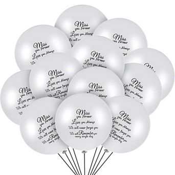 60 pc White Memorial Balloons for Funeral and Memorial Day Services with Helium Release