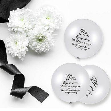 60 Pieces White Memorial Balloons for Funeral and Memorial Day Services with Helium Release