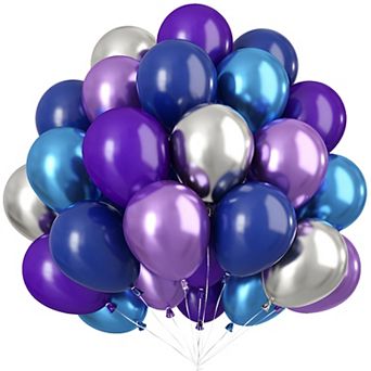 50 pc 10 Inch Purple and Blue Space Theme Balloons for Birthday Baby Shower Party Decor