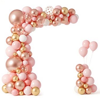 154 pc Metallic Balloon Arch Kit in Blush Gold for Weddings, Birthdays & Bridal Shower