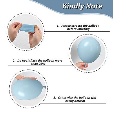 Dusty Baby Blue Balloons 50Pcs 12 Inch Light Blue White Gold Confetti ...