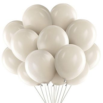 100 pc 12 Inch Sand White Latex Balloons in Matte Cream Ivory for Wedding Baby Shower Decor