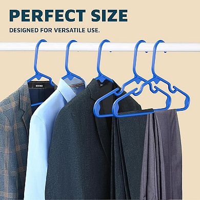 Lifemaster Kids Plastic Hangers 11.6" Space-Saving, Shoulder Notch, Holds 5 lbs, Pack of 50