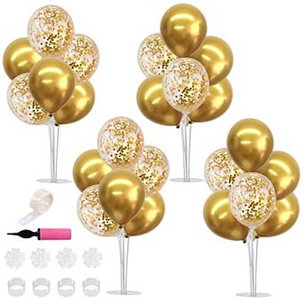 4 Set Gold Balloon Centerpieces for Table Decorations, 50Th to 100Th Birthday and Graduation