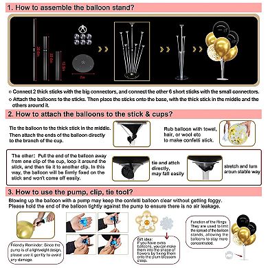 4 Set Gold Balloon Centerpieces for Table Decorations, 50Th to 100Th Birthday and Graduation