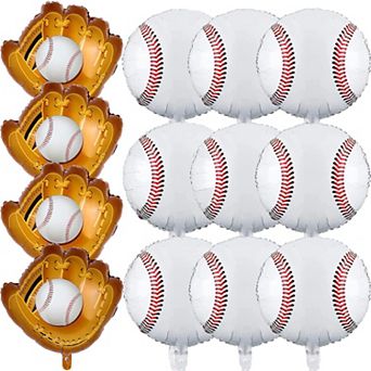 13 pc Baseball Jumbo Glove Foil Mylar Sports Balloons for Birthday and Baseball Party Decor