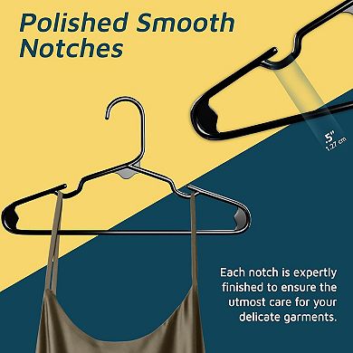 Lifemaster Kids Plastic Hangers 11.6" Space-Saving, Shoulder Notch, Holds 5 lbs, Pack of 10