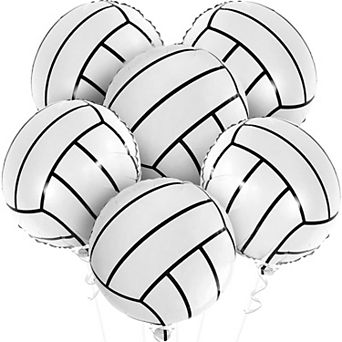 6 pc Volleyball Balloons 18Inch Mylar Sports Balloons For Volleyball Party Senior Night Birthday
