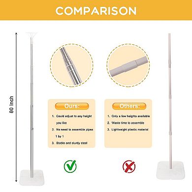 30 Clips Balloon Column Stand Kit, Set of 2 Adjustable 6.6Ft Metal Pillars for Parties