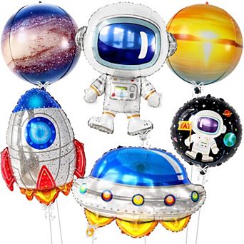 Big Mylar Space Balloons 37 Inch Pack Of 6 Astronaut Balloon For Space Party Two The Moon Boy Birth