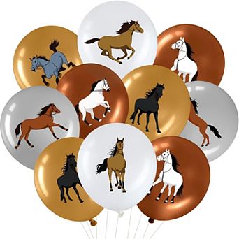40 pc 12 Inch Horse Balloons for Western Cowboy Cowgirl Rodeo Farm Baby Shower Birthday Decor