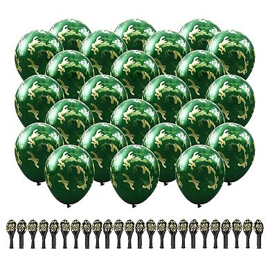 24Pcs Camo Balloons for Army Party, Military Going Away & Hunting Decor