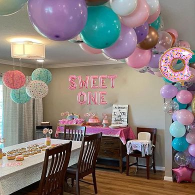 Sweet One Balloon Banner for 1st Birthday Donut Theme Party Decor