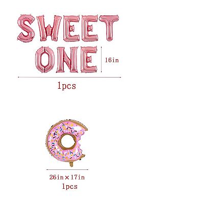 Sweet One Balloon Banner for 1st Birthday Donut Theme Party Decor