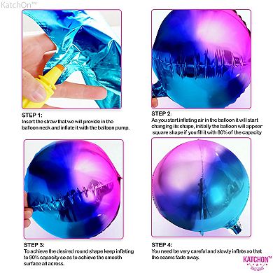 Purple Galaxy Balloons 22" Pack of 6 Metallic 4D Round Space Party Decor