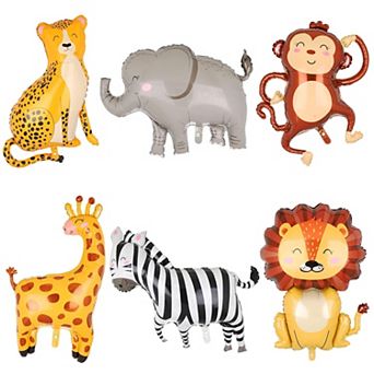 6 pc Giant Safari Animal Balloons for Jungle Safari Party